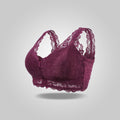 Sofia – Blomsterprintet push up bh med lukning foran og bred stroppedesign