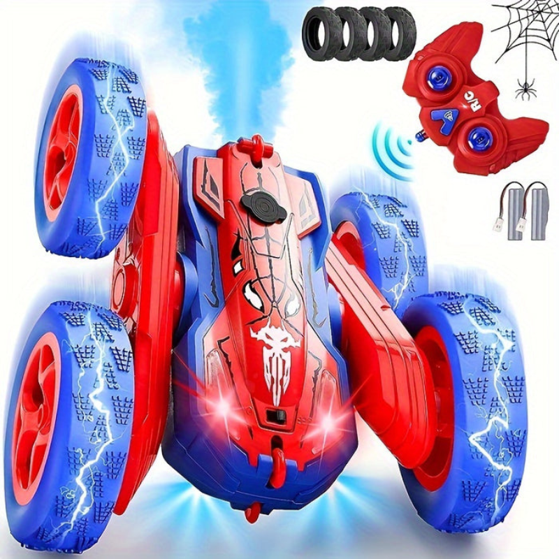 RollRage – 360° fjernstyret stuntbil med LED og dobbeltsidede rullesider