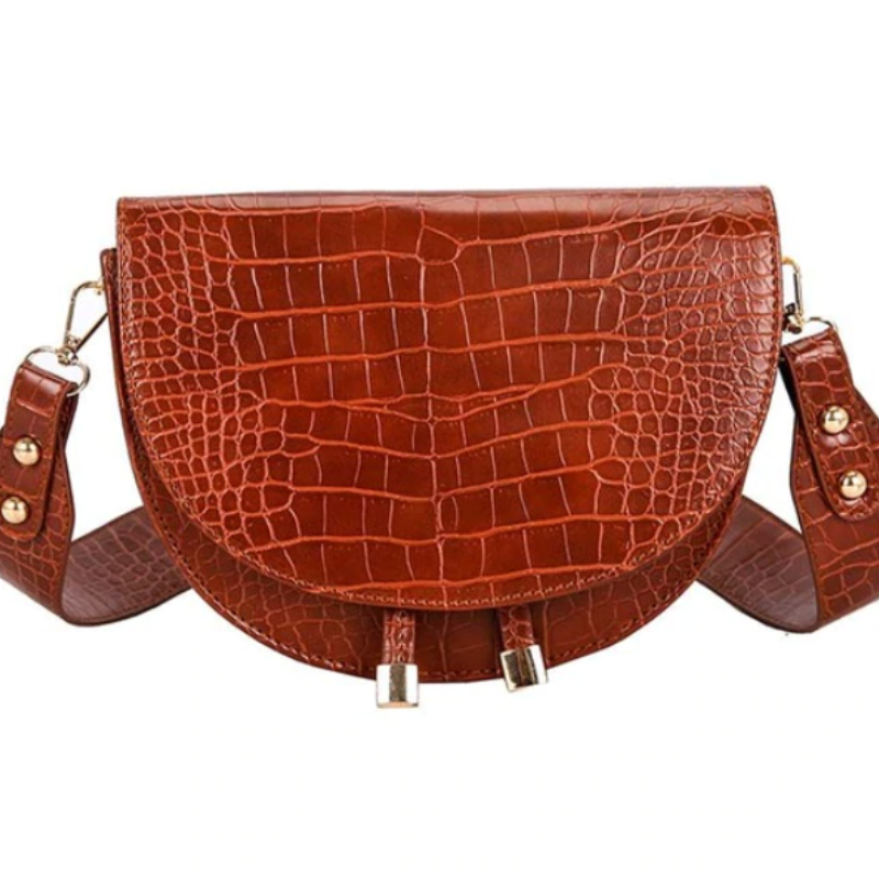 Isla – Kompakt crossbody-taske med præget tekstur og justerbare stropper