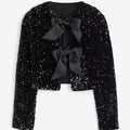 Anaya – Elegant cropped top med lange ærmer og sløjfedetaljer foran