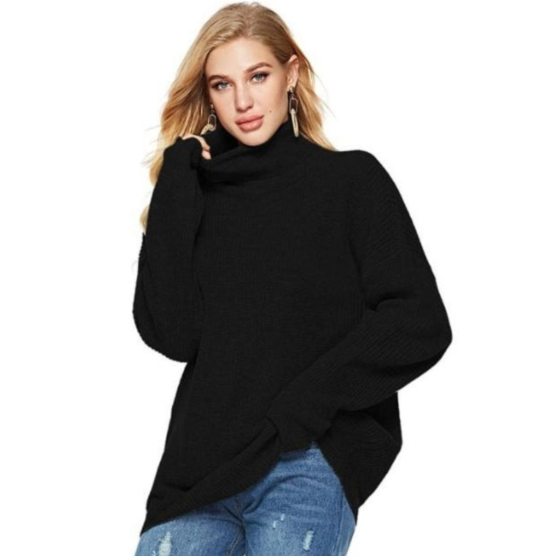 Brenda – Elegant oversized sweater med lange Ærmer og rullekrave