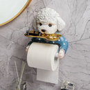 Rollover – Hundeformet toiletpapirholder med hylde til badeværelsesdekoration