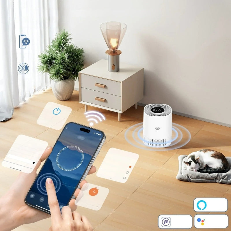 BreatheEasy - WiFi aktiveret luftrenser med app styring og lydløs drift