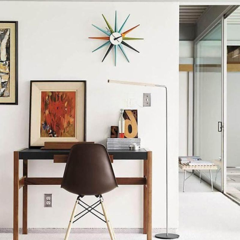 OrbitClock – Retro Mid Century Modern Starburst Vægur