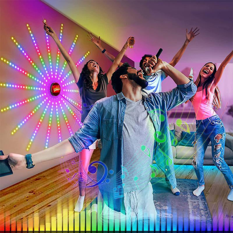 GlowArt - LED væglampe med justerbare farver og fjernbetjening