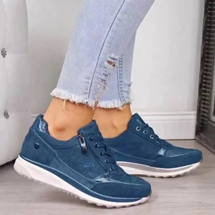 Victoria - Letvægtssneakers med lynlåsdetaljer og slidstærk sål