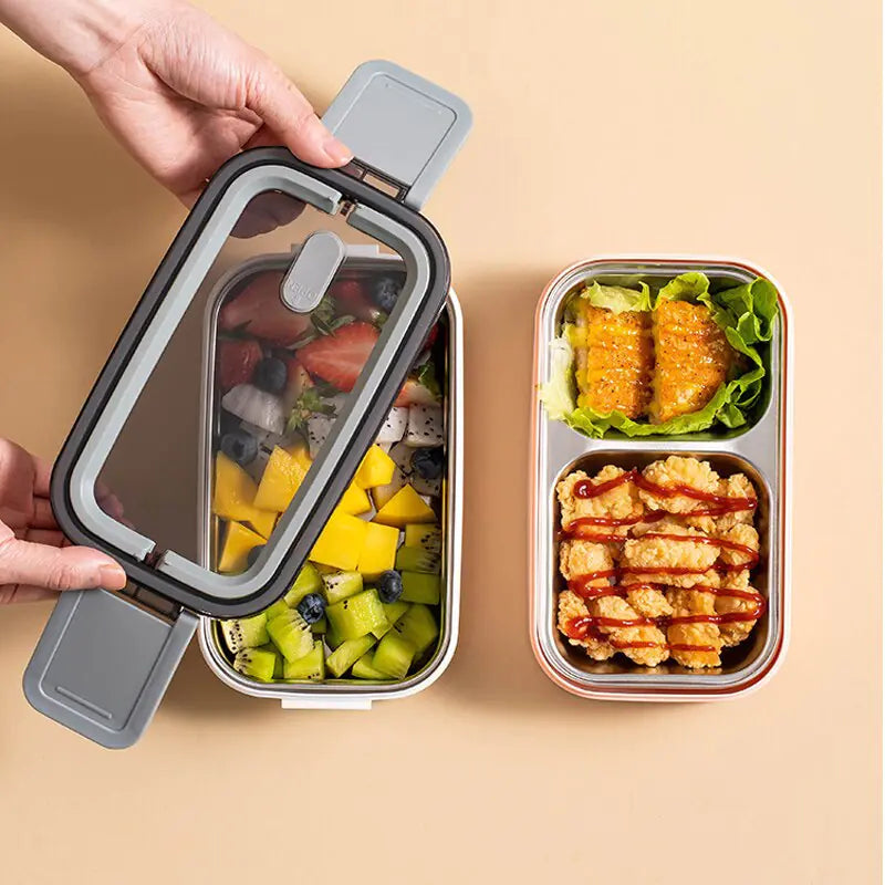 LunchMate – Kompakt Madkasse med To Lag og Sikker Lukning