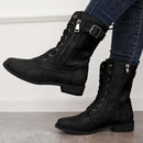 Liora – Klassiske kampstøvler med lynlås i siden og bæltedetaljer