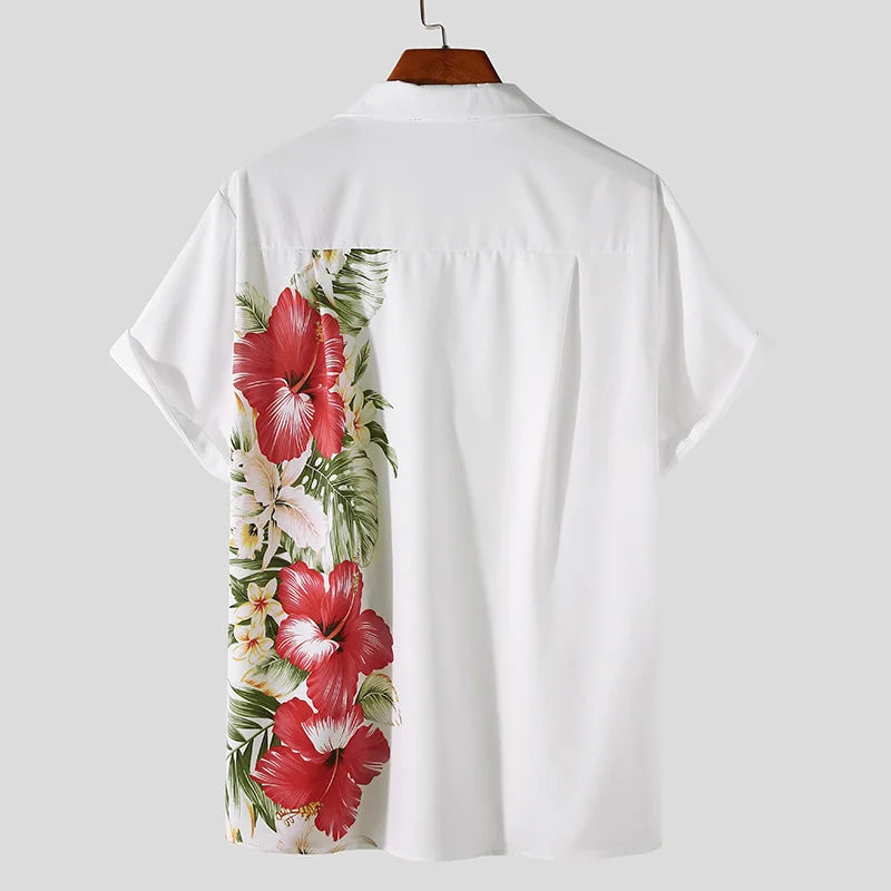 Harvey – Kortærmet skjorte med knaplukning og vintage blomsterprint
