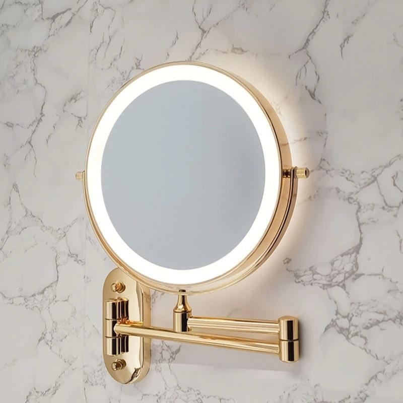 MirrorLux - Vægmonteret LED Makeup Spejl med Justerbar belysning og USB opladning