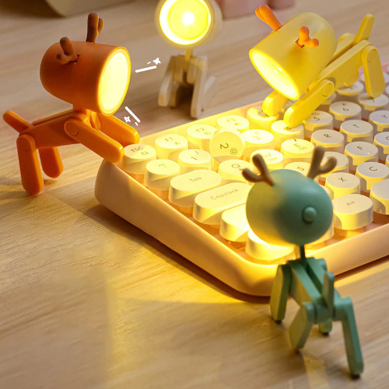 LightPals - Mini foldbar skrivebordslampe i hunde og hjorteform