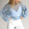 Lana – Oversized V-hals sweater med lange ærmer