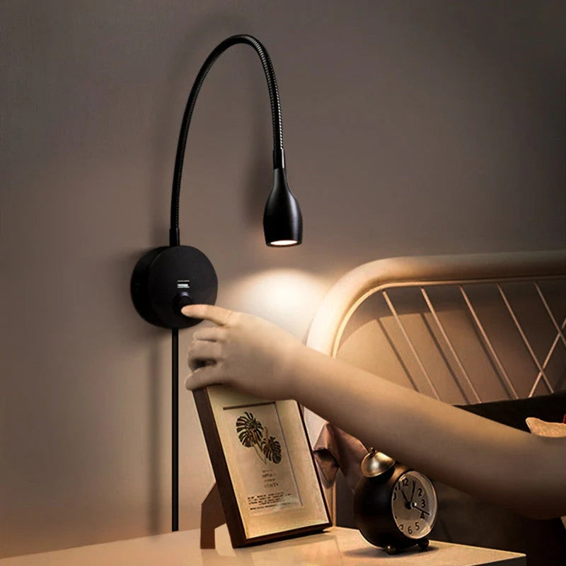 GlowForm – Trådløs væglampe med USB port og justerbart design