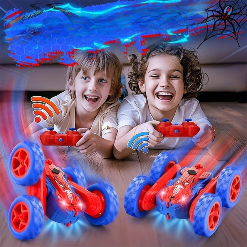 RollRage – 360° fjernstyret stuntbil med LED og dobbeltsidede rullesider