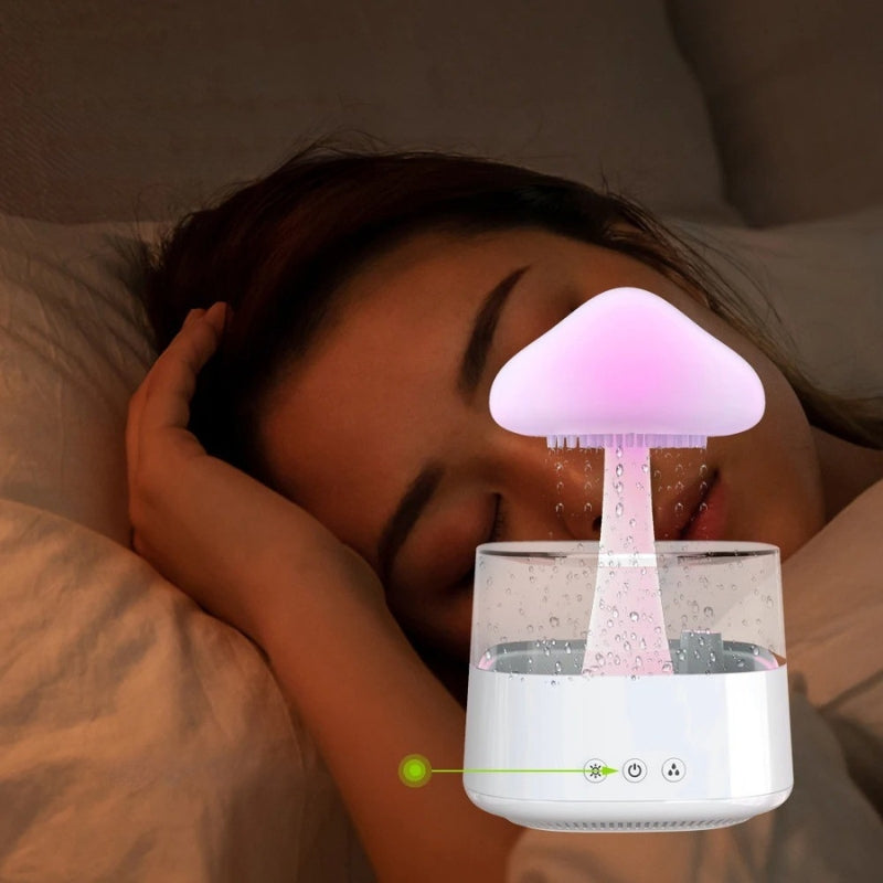 CloudMist - Regnsky luftfugter natlampe med justerbar regndråbe og timer