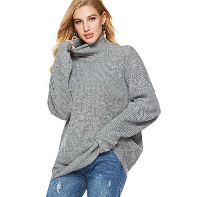 Brenda – Elegant oversized sweater med lange Ærmer og rullekrave