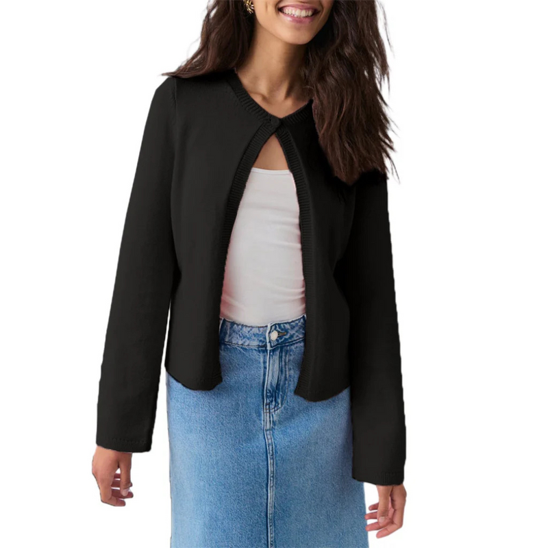 Deborah – Moderne cardigan med lange ærmer og en knaplukning