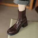 Isabella - Smarte ankelstøvler med blokhæl og lynlåslukning bagpå