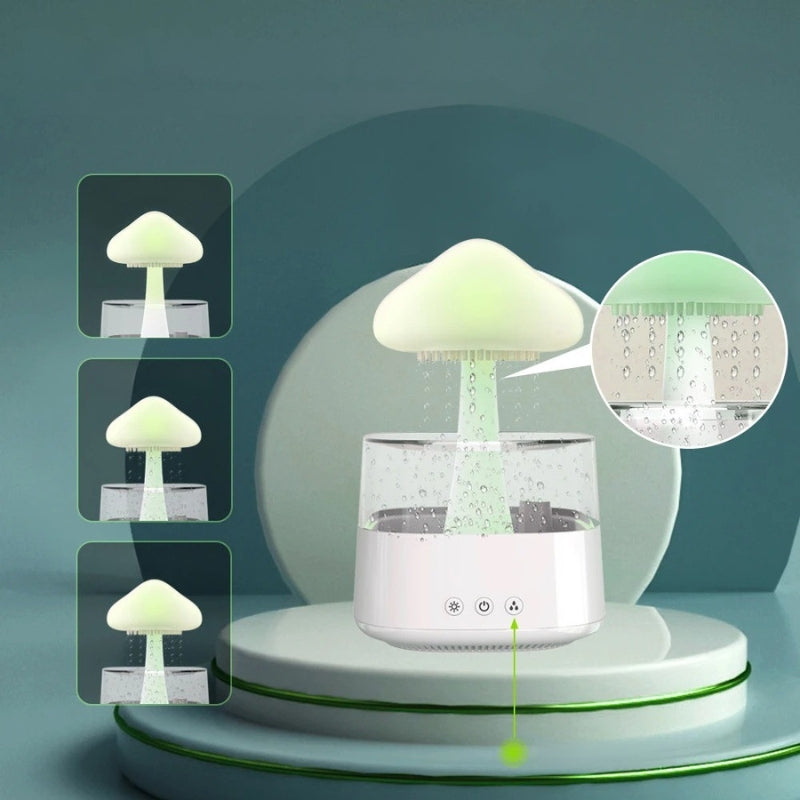 CloudMist - Regnsky luftfugter natlampe med justerbar regndråbe og timer