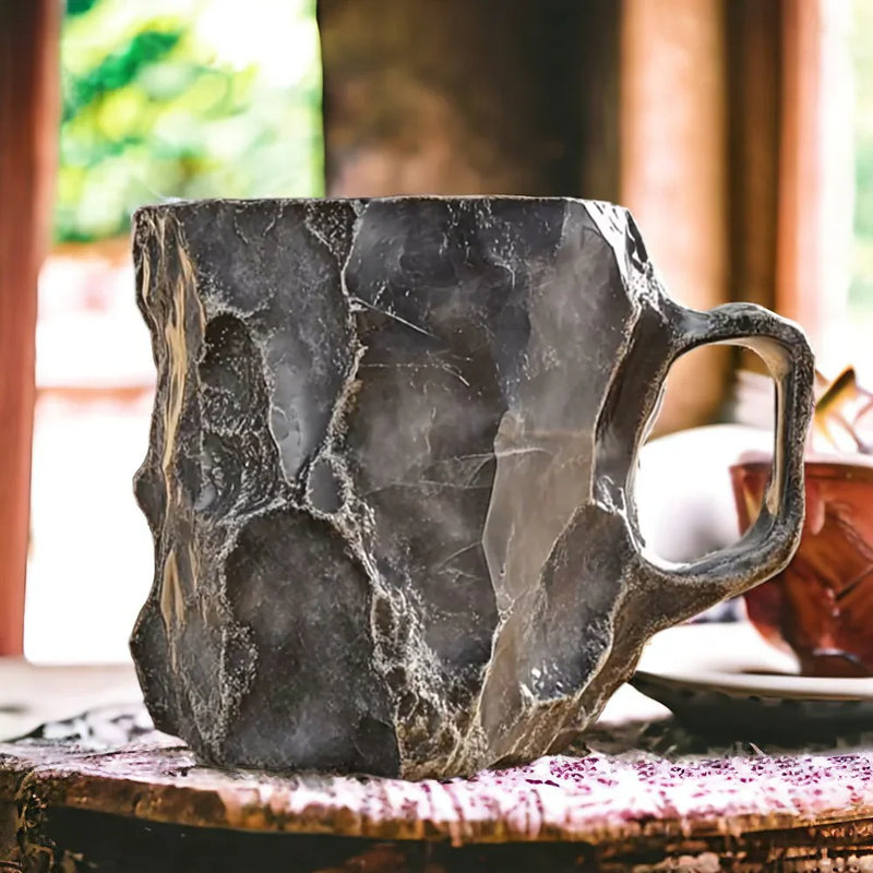 StoneCraft - Håndlavet stenkop af harpiks PreciousMug til elegante slurke - 1+1 Gratis