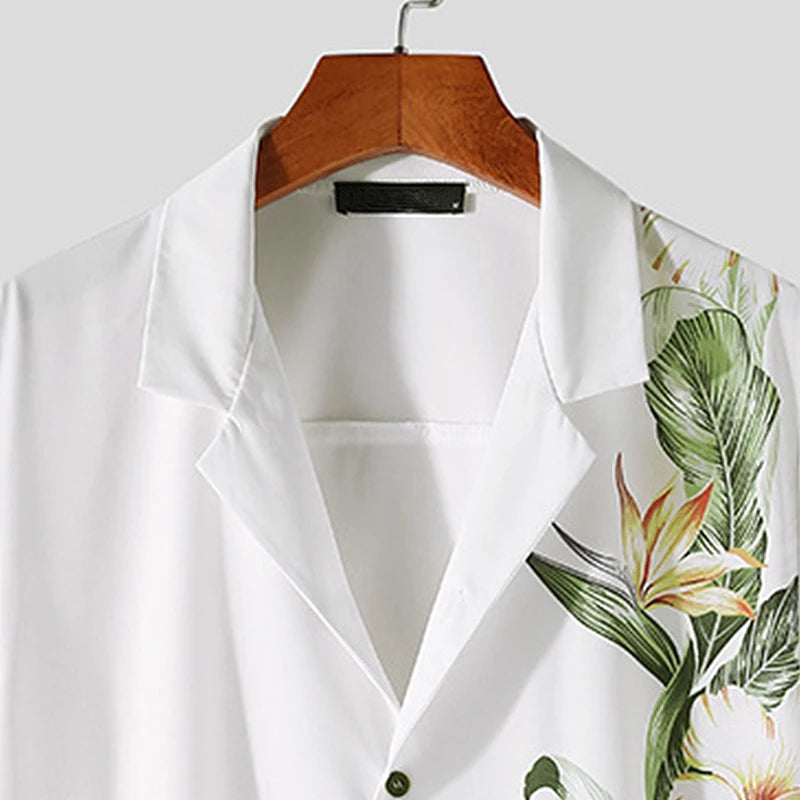 Harvey – Kortærmet skjorte med knaplukning og vintage blomsterprint