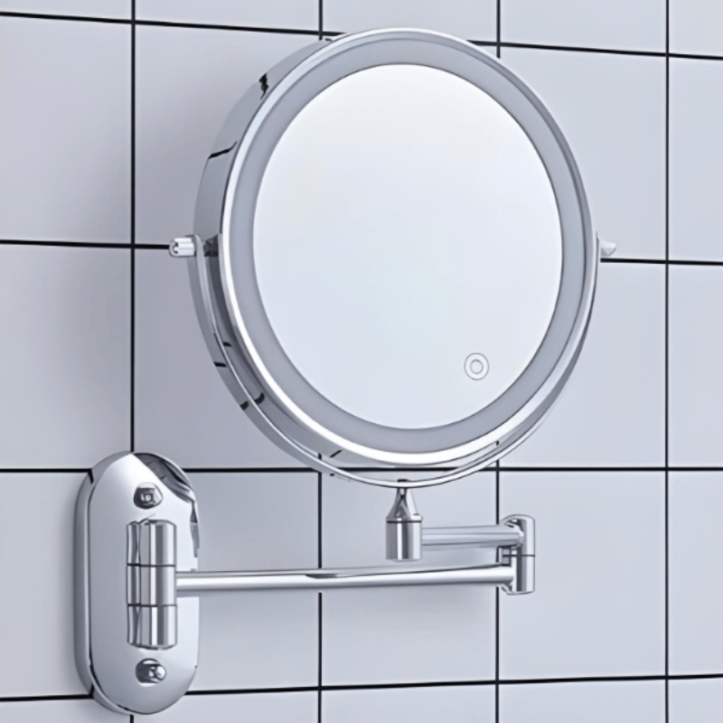 MirrorLux - Vægmonteret LED Makeup Spejl med Justerbar belysning og USB opladning