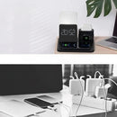 GlowDock - 4 i 1 trådløs oplader med alarm og justerbar lampe