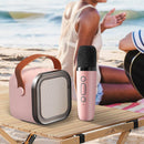 EchoTune – Bærbart Karaoke højttalersæt med LED lys og dobbelte trådløse mikrofoner