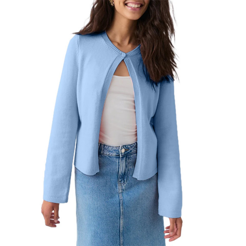 Deborah – Moderne cardigan med lange ærmer og en knaplukning