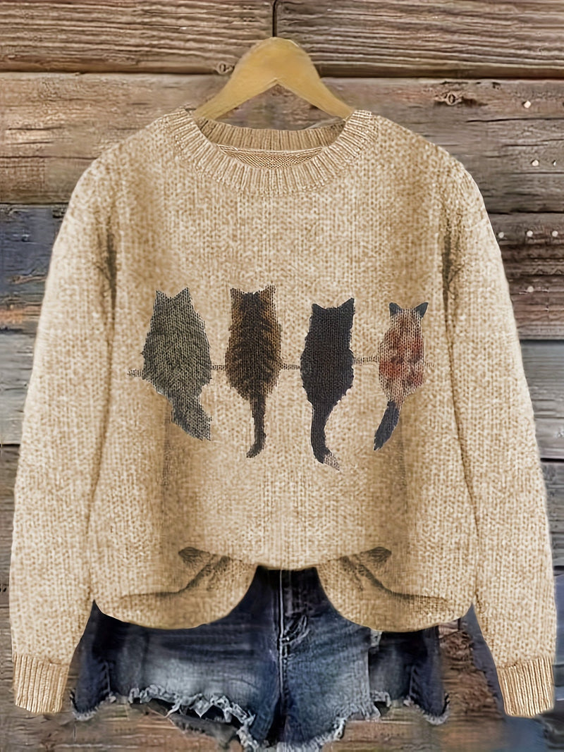 Nina - afslappet fit sweater med rund halsudskæring og ribbet trim