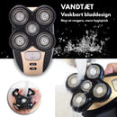 SkullGlide – Vandtæt 5 i 1 elektrisk kraniebarbermaskine med flydende blade