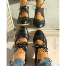 Linda – Trendy blokhælsko med udskæring og rund snude