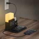 GlowDock - 4 i 1 trådløs oplader med alarm og justerbar lampe