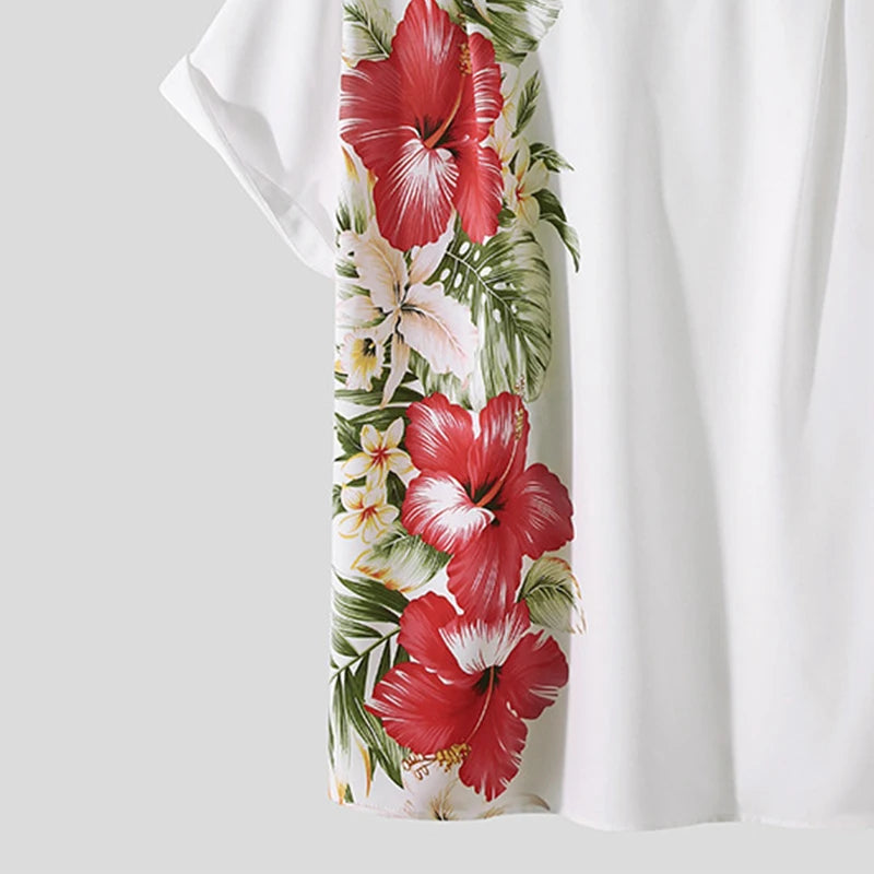 Harvey – Kortærmet skjorte med knaplukning og vintage blomsterprint