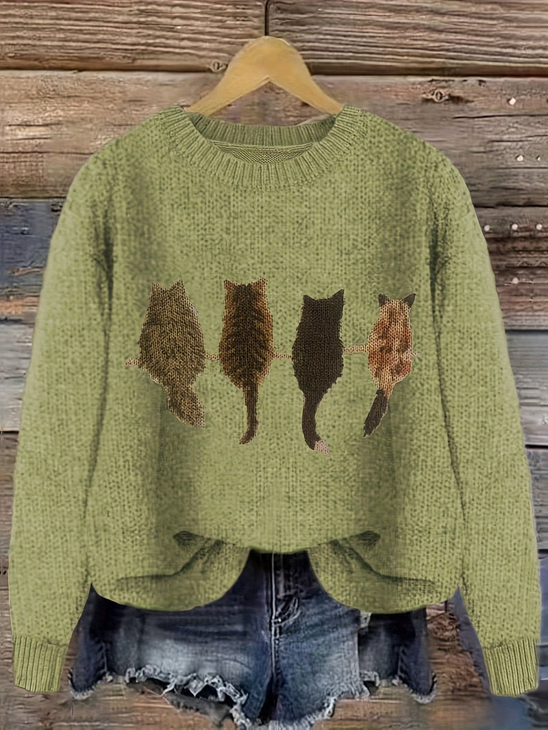 Nina - afslappet fit sweater med rund halsudskæring og ribbet trim