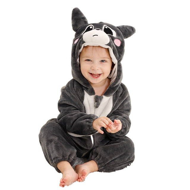 DinoNest – Børne Dinosaurus Onesie Pyjamas med hætte og lynlåslukning