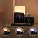GlowDock - 4 i 1 trådløs oplader med alarm og justerbar lampe