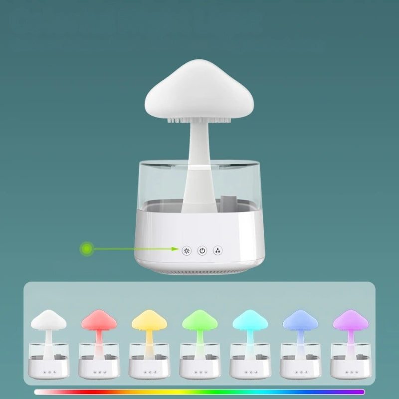 CloudMist - Regnsky luftfugter natlampe med justerbar regndråbe og timer