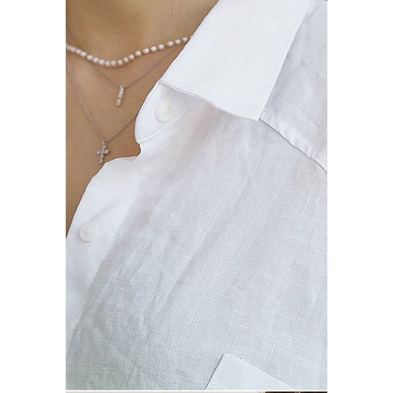 Zariah – Elegant oversized skjorte med lange ærmer og knapper foran