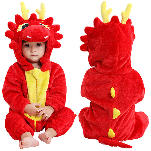 DinoNest – Børne Dinosaurus Onesie Pyjamas med hætte og lynlåslukning