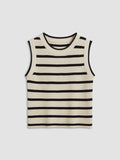 Nessa – Stilfuld ærmeløs cropped vest med rund hals og afslappet pasform