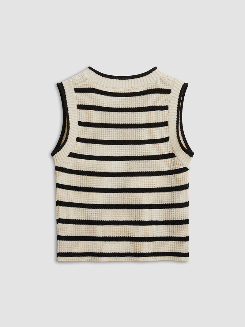 Nessa – Stilfuld ærmeløs cropped vest med rund hals og afslappet pasform