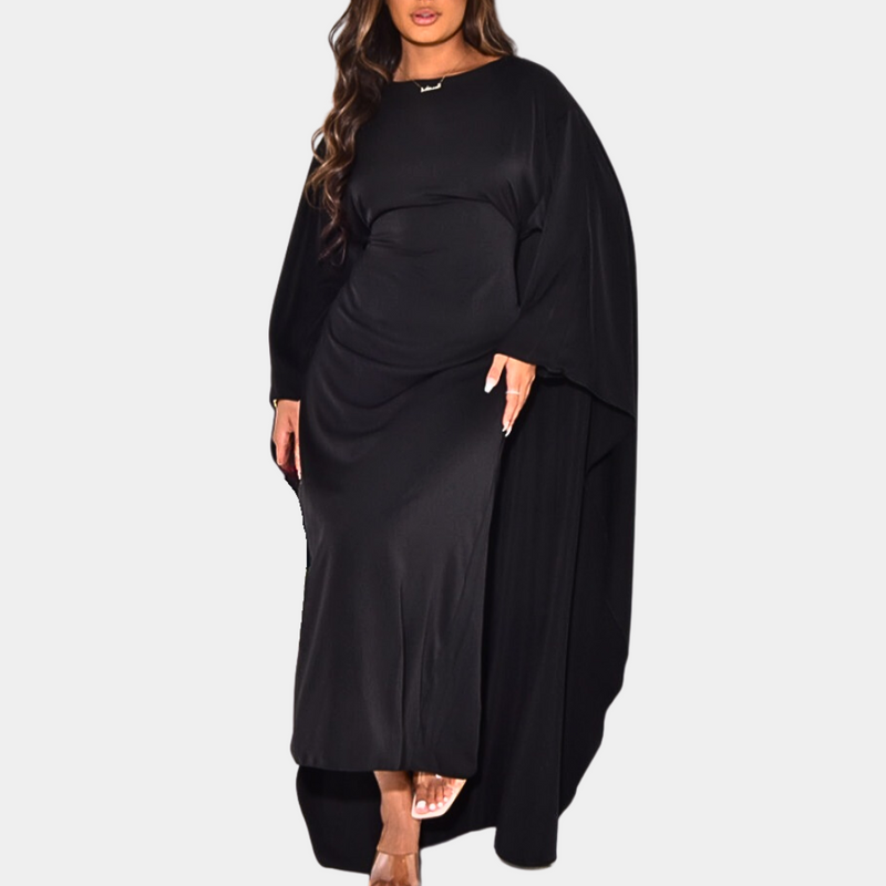 Graciela – Elegant maxikjole med flagrende silhuet og brede lange ærmer