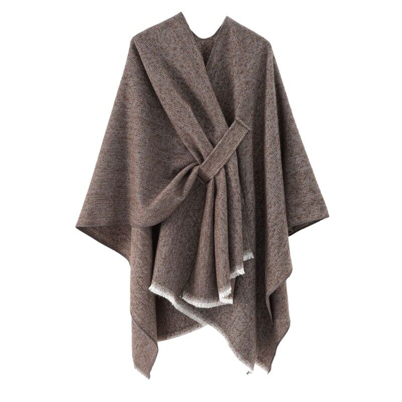 Janice – Hyggelig sjal poncho med wrap design og flatterende silhuet