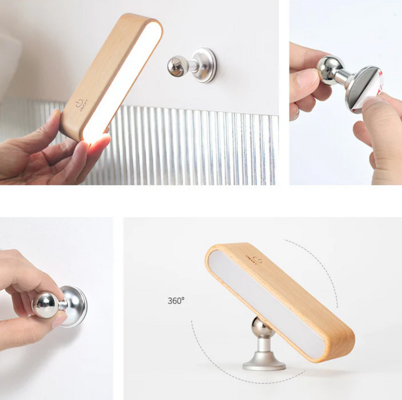 GlowBeam - 360° roterende magnetisk væglampe med USB-opladningsport og nem installation