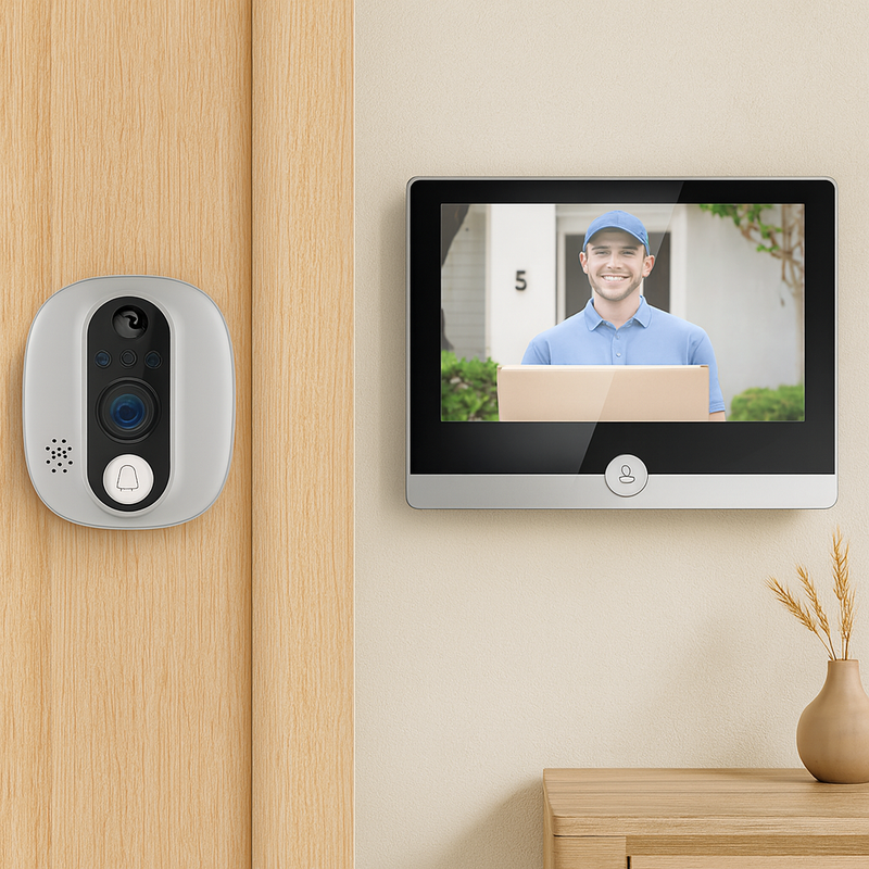 SecureVista – Trådfri Dørklokke med Klar Bred Vinkel og Night Vision