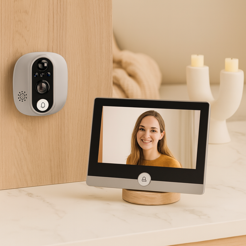 SecureVista – Trådfri Dørklokke med Klar Bred Vinkel og Night Vision
