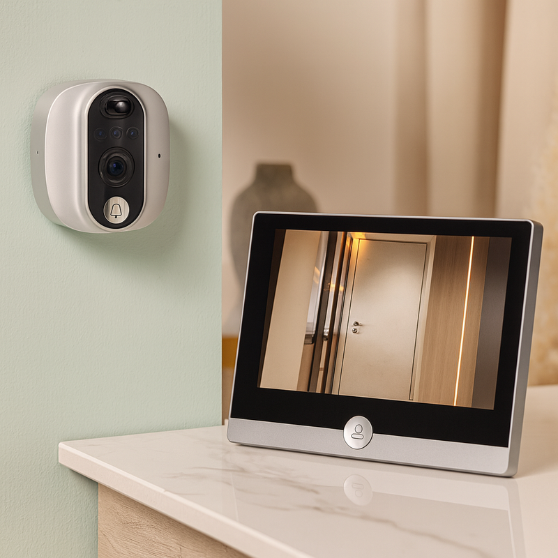 SecureVista – Trådfri Dørklokke med Klar Bred Vinkel og Night Vision