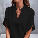 Lorelai - Kortærmet Let Bluse Med V-Hals