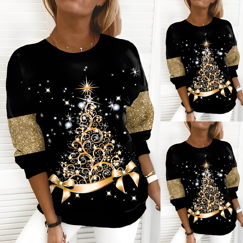 Luna – Hyggelig Sweatshirt til Kvinder med iøjnefaldende Design og Glitrende Detaljer